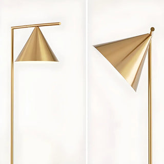 Adjustable Gold Cone Modern Metal LED Floor Lamp Zawala Image - 12