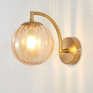 ZOWALA - Modern Textured Glass Globe Black Vanity Wall Light Image - 11