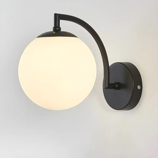 ZOWALA - Modern Textured Glass Globe Black Vanity Wall Light Image - 12