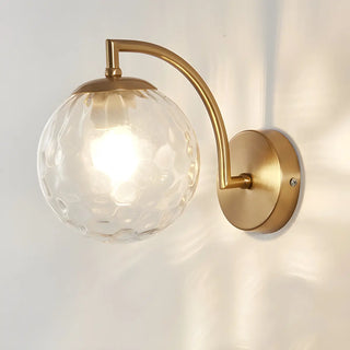 ZOWALA - Modern Textured Glass Globe Black Vanity Wall Light Image - 13