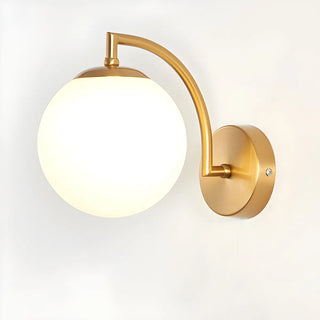 ZOWALA - Modern Textured Glass Globe Black Vanity Wall Light Image - 15