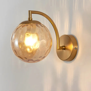 ZOWALA - Modern Textured Glass Globe Black Vanity Wall Light Image - 16