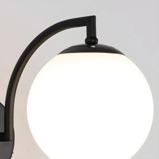 ZOWALA - Modern Textured Glass Globe Black Vanity Wall Light Image - 21