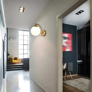 ZOWALA - Modern Textured Glass Globe Black Vanity Wall Light Image - 4