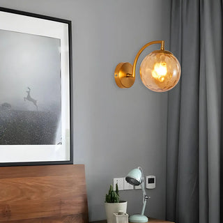 ZOWALA - Modern Textured Glass Globe Black Vanity Wall Light Image - 7