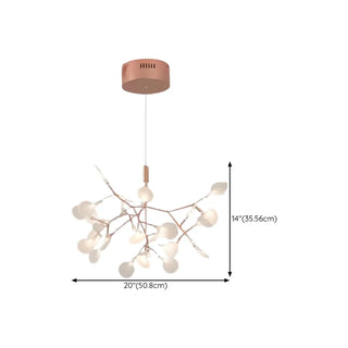 ZOWALA - Circle Branch Metal Acrylic Living Room Chandelier #size