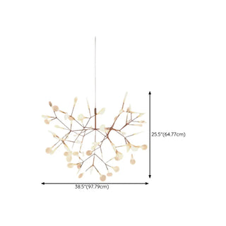 ZOWALA - Circle Branch Metal Acrylic Living Room Chandelier Image - 11