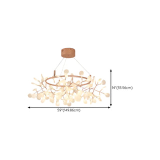 ZOWALA - Circle Branch Metal Acrylic Living Room Chandelier Image - 12