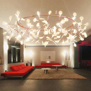 ZOWALA - Circle Branch Metal Acrylic Living Room Chandelier Image - 2