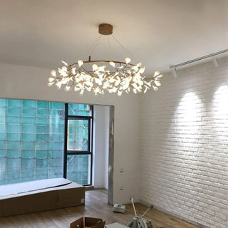 ZOWALA - Circle Branch Metal Acrylic Living Room Chandelier Image - 3