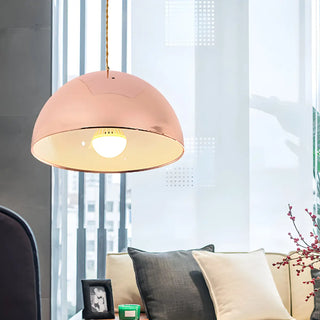 ZOWALA - Contemporary Pink Rose Gold Dome Restaurant Pendant Light Image - 1