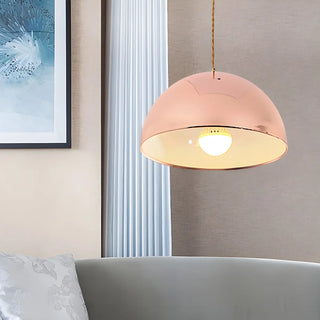 ZOWALA - Contemporary Pink Rose Gold Dome Restaurant Pendant Light Image - 2