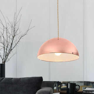 ZOWALA - Contemporary Pink Rose Gold Dome Restaurant Pendant Light Image - 3