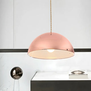 ZOWALA - Contemporary Pink Rose Gold Dome Restaurant Pendant Light Image - 4