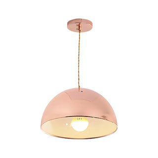 ZOWALA - Contemporary Pink Rose Gold Dome Restaurant Pendant Light Image - 5