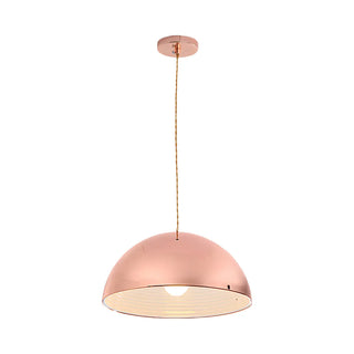 ZOWALA - Contemporary Pink Rose Gold Dome Restaurant Pendant Light Image - 6