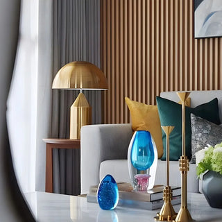 Golden Bedroom Modern Geometric Metal Table Lamp Zawala Image - 5