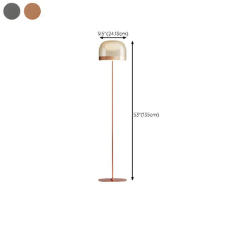 Modern Black Glass Dome Living Room LED Floor Lamp Zawala #size