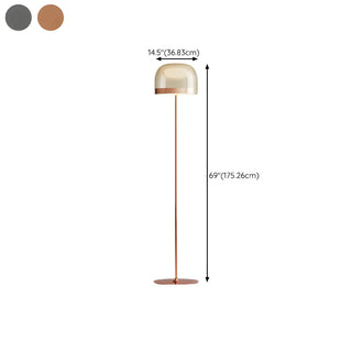 Modern Black Glass Dome Living Room LED Floor Lamp Zawala Image - 21