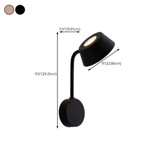 Modern Adjustable Black Cylinder LED Wall Sconce Zawala #size