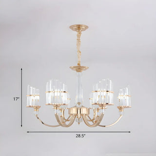 Modern Gold Clear Crystal Prism Pendant Chandelier #size