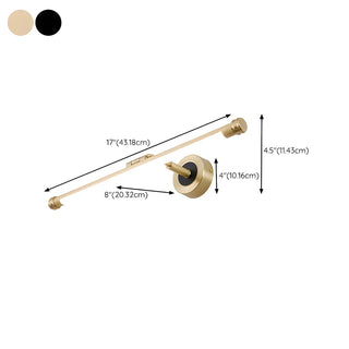 Rotatable Black Modern Cylinder Metal Vanity Light Zawala #size