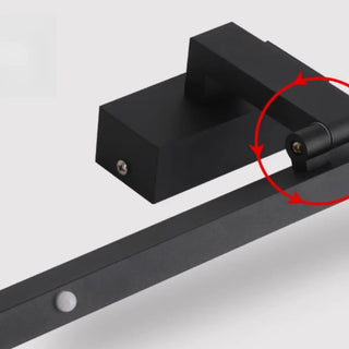 Adjustable Black Rectangular Vanity Mirror Light Zawala Image - 10