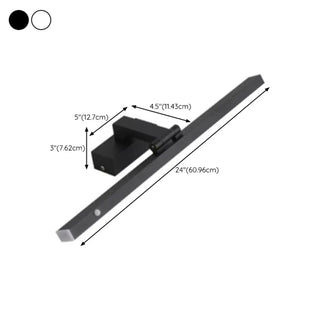 Adjustable Black Rectangular Vanity Mirror Light Zawala Image - 13