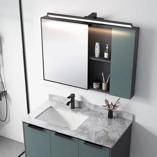 ZOWALA - Modern Rectangular Black LED Bathroom Vanity Light Image - 1