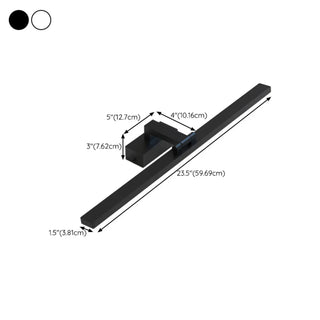 ZOWALA - Modern Rectangular Black LED Bathroom Vanity Light Image - 17
