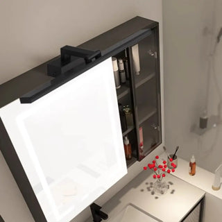 ZOWALA - Modern Rectangular Black LED Bathroom Vanity Light Image - 7