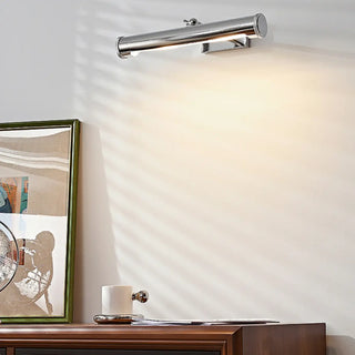 ZOWALA - Modern Silver Cylinder Bathroom Vanity Mirror Light Image - 1