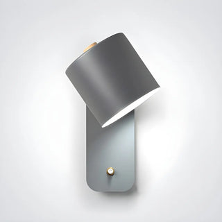 Adjustable Modern Grey Cylinder Bedside Wall Sconce Zawala Image - 7