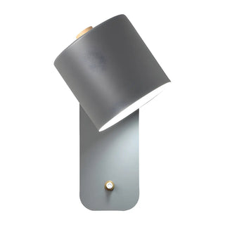 Adjustable Modern Grey Cylinder Bedside Wall Sconce Zawala Image - 8