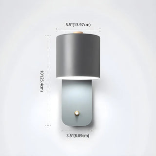 Adjustable Modern Grey Cylinder Bedside Wall Sconce Zawala Image - 9