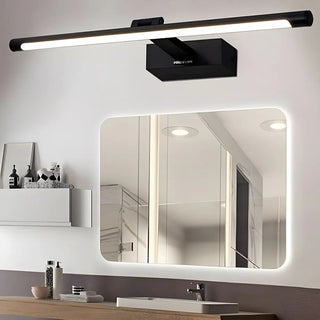 Rotating Modern Long Linear LED Black Vanity Light Zawala Image - 1