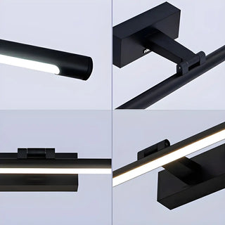 Rotating Modern Long Linear LED Black Vanity Light Zawala Image - 15