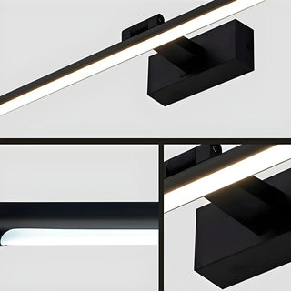 Rotating Modern Long Linear LED Black Vanity Light Zawala Image - 18