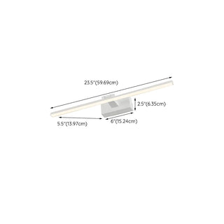 Rotating Modern Long Linear LED Black Vanity Light Zawala #size