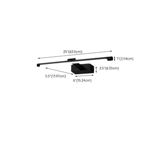 Rotating Modern Long Linear LED Black Vanity Light Zawala Image - 20