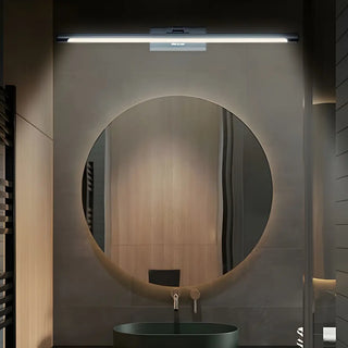 Rotating Modern Long Linear LED Black Vanity Light Zawala Image - 4