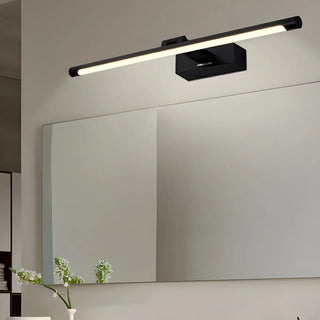 Rotating Modern Long Linear LED Black Vanity Light Zawala Image - 8