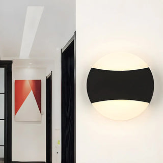 ZOWALA - Modish Round Black Accent Aluminum LED Wall Lights Image - 1