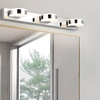 ZOWALA - Modern Round 3-Light Chrome LED Vanity Light Image - 1