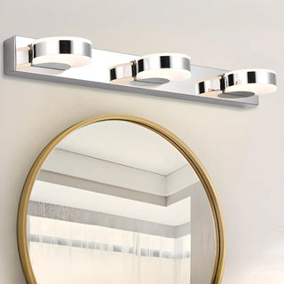 ZOWALA - Modern Round 3-Light Chrome LED Vanity Light Image - 3