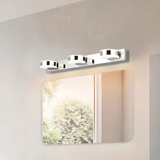ZOWALA - Modern Round 3-Light Chrome LED Vanity Light Image - 5