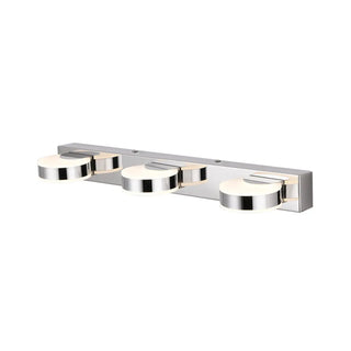 ZOWALA - Modern Round 3-Light Chrome LED Vanity Light Image - 8