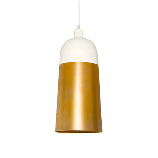 ZOWALA - Modern Two-Tone Gold and White Cylinder Pendant Light Image - 4