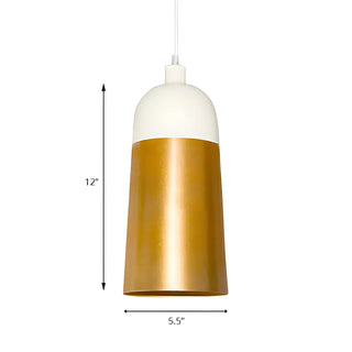 ZOWALA - Modern Two-Tone Gold and White Cylinder Pendant Light #size