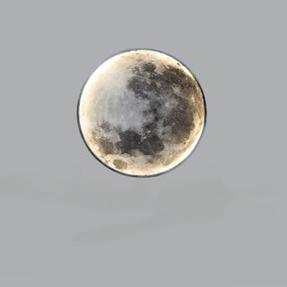 Realistic Grey Metal Moon LED Wall Sconce Light Zawala Image - 10